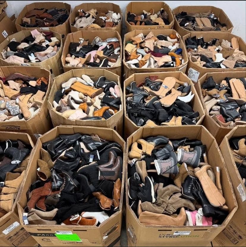 Womens Boots Wholesale Pallet — 100 Pairs, Grade A, Real + Faux Leather — 100 items, Grade A